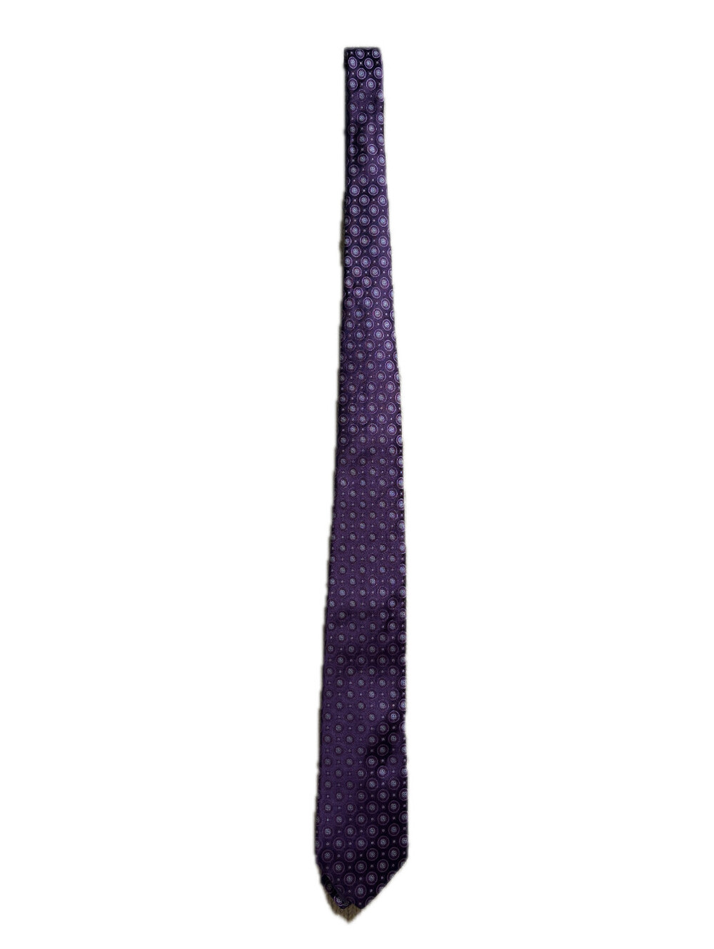 Hugo Boss Dark Purple Small White Flowers Tie